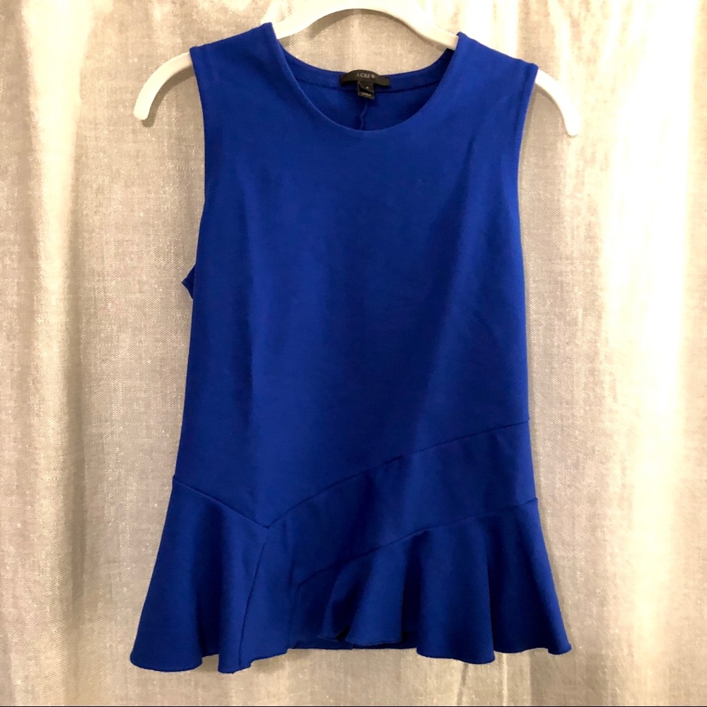 EUC J. Crew Structured Peplum Scuba Top